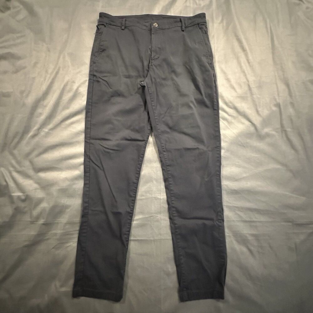 Birddogs Pants Mens 34x32 Gray Stretch Chino Built-In Liner Casual Golf Straight